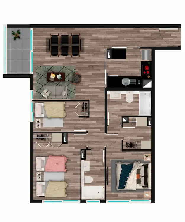 Modelo J · 74,66 m²