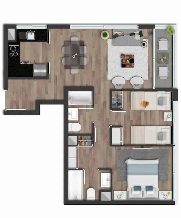 Modelo B · 59,83 m²